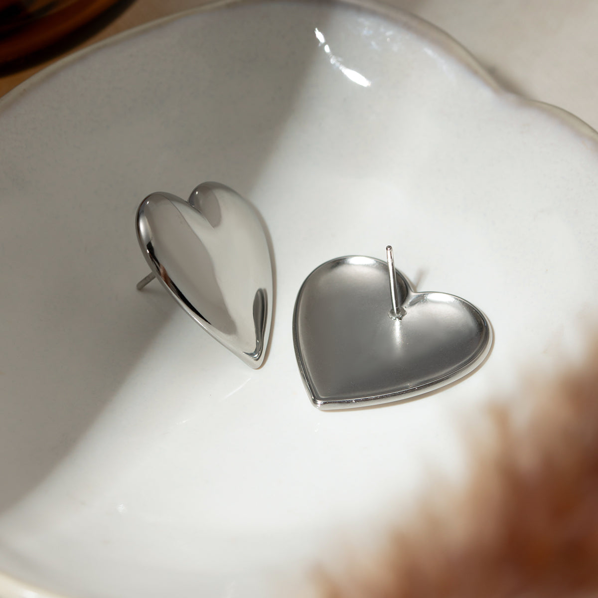 Stainless Steel Heart Stud Earrings Stainless Steel Heart Stud Earrings